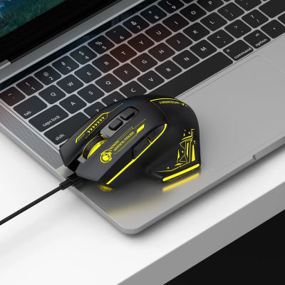 12. Wozinsky WMGK-1181W Kabelgebundene optische Gaming-Maus mit 7200 DPI und Hintergrundbeleuchtung – Schwarz und Gelb