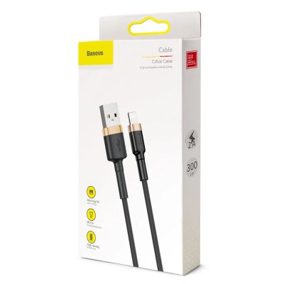 9. Baseus Cafule USB-A / Lightning 2A QC 3.0 Kabel 3 m - Schwarz und Gold