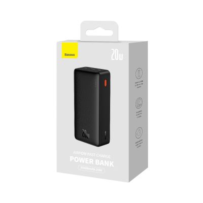 22. Baseus Airpow Schnelllade-Powerbank 20W 30000mAh mit USB-C - 30cm USB-C-Kabel - Schwarz