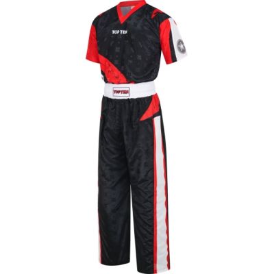 2. TOP TEN Kickbox-Outfit „Urban Arts“ schwarz und rot (WAKO APPROVED neu)