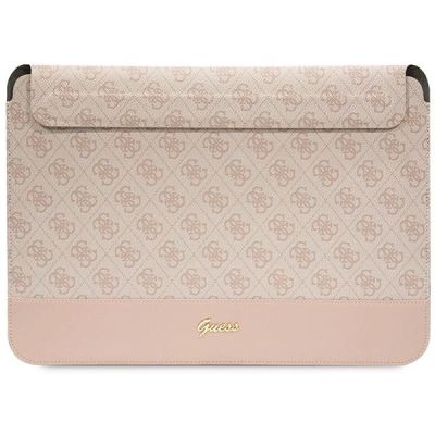Guess 4G Stripe Metal Logo-Hülle für einen 14-Zoll-Laptop – Rosa