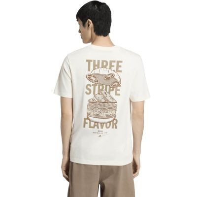 3. adidas Herren-T-Shirt mit Burger-Motiv, cremefarben, KT9723