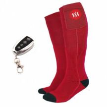 GLOVII Powerbank-Heizsocken, Größe M (35-40), Rot, inklusive Batterien, Ladegerät und Fernbedienung, GQ3M