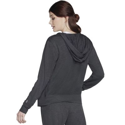 2. Skechers Godri Swift Kapuzenpullover mit durchgehendem Reißverschluss JA69-BKCC Grau XS