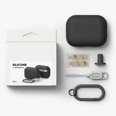 6. Ringke Silikonhülle für AirPods Pro 3 – Schwarz