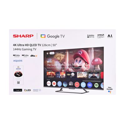 12. SHARP 50HR7265E QLED 50" 4K Ultra HD Google TV Dolby Digital Plus DVB-T2 Schwarz