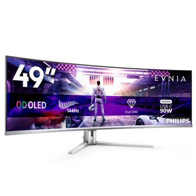 76. Philips Evnia 8000 49M2C8900L/00 Computermonitor 124,2 cm (48,9 Zoll) 5120 x 1440 Pixel Dual QHD QD-OLED Weiß
