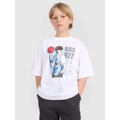 Oversize-T-Shirt für Jungen mit Aufdruck 4F 4FJRAW25TTSHM3062-10S