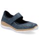 Rieker N4299-14 Damen-Schuhe mit Klettverschluss, luftiges Muster, blau
