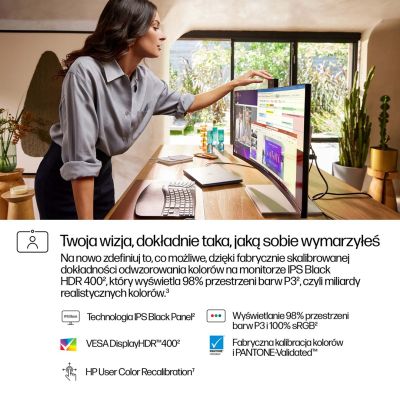 5. HP LED 34” S7 Pro Monitor 734pm (8K157UT) Curved IPS 120Hz WQHD RJ-45 Thunderbolt 4 Kamera