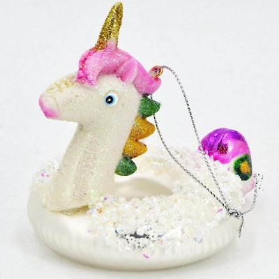 3. GLAS-FORMORNAMENT EINHORN MICA