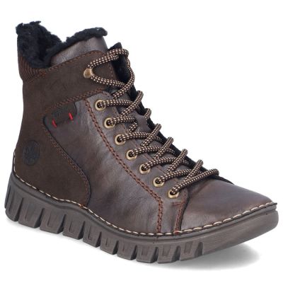 Komfortable Damenstiefeletten in Schokoladenbraun Rieker 57512-25