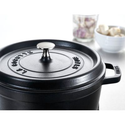 3. Gusseiserner Topf, rund, hoch, STAUB 40502-285-0 - schwarz, 4,8 l