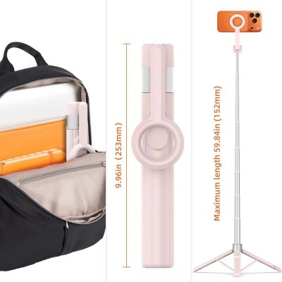 9. Tech-Protect L10S Bluetooth-Selfie-Stick – Rosa-Grau