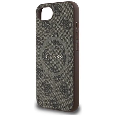 6. Guess 4G Ring Classic Logo MagSafe iPhone 16e Hülle - Braun