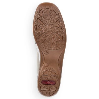 15. Rieker W RKR442B durchbrochene Lederschuhe weiß