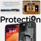 12. Spigen Ultra Hybrid Mag Case mit MagSafe für iPhone 15 Plus – Dunkelgrau (Zero One Pattern)