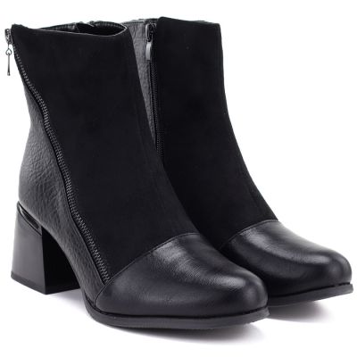 4. Gefütterte Damen-Ankle-Boots mit Blockabsatz, schwarz, M.Daszyński SA269-5