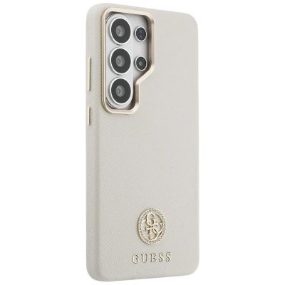 4. Guess Strass-Logo-Hülle mit rundem Logo für Samsung Galaxy S26 Ultra – Beige