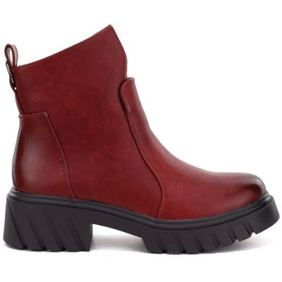 2. Rote, gefütterte Damen-Ankle-Boots M.Daszyński 2502