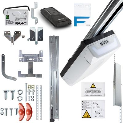 FAAC D1000 FDS elektromechanischer Garagentorantrieb (Antrieb mit eingebauter Steuerung, Funkkommunikationsmodul XF-FDS/433-868, Funkfernbedienung XT2-FDS und notwendigem Montagezubehör - Die Führungsschiene ist nicht im Lieferumfang enthalten)