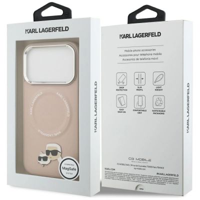 8. Karl Lagerfeld Karl & Choupette Pins MagSafe Hülle für iPhone 17 Pro Max – Pink