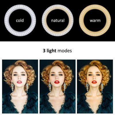 MACLEAN Ringlampe 10" LED 12W für Selfies mit Stativ MCE610