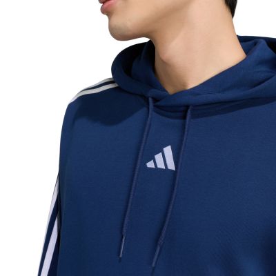 4. adidas Essentials Herren-Hoodie mit 3 Streifen aus French Terry, Marineblau, KY4203