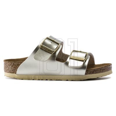 6. Birkenstock Arizona Kids Birko-Flor Electric Metallic Gold Narrow Girls' Flip-Flops (1014841)