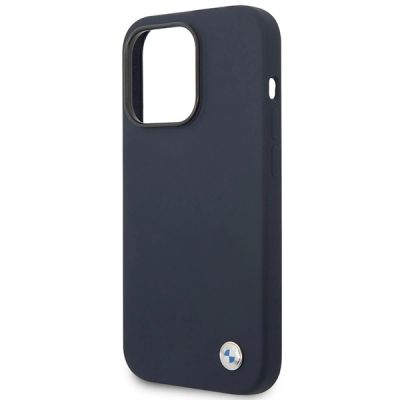 6. Hülle BMW BMHMP14XSILNA iPhone 14 Pro Max 6.7" marineblau/navy Silikon Metall Logo MagSafe