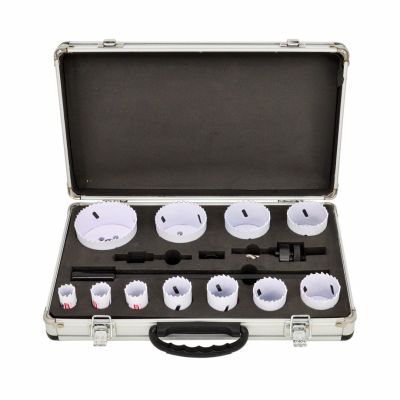 AWTOOLS Bimetall-Lochsägen-Set 19–76 mm, 15-teilig, schwarze Ausführung, Metallkoffer