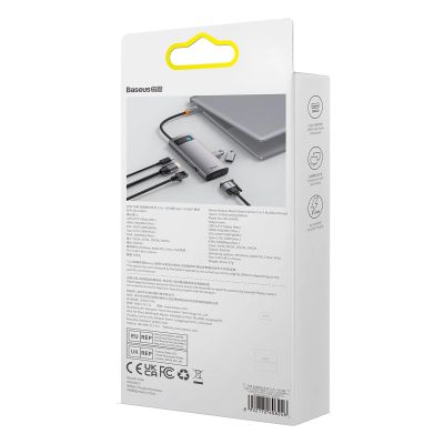 6. Baseus Metal Gleam Series HUB 7-in-1 Dockingstation USB Typ C - 1 x HDMI / 1 x VGA / 3 x USB 3.2 Gen. 1 / 1 x Power Delivery / 1 x RJ-45 Ethernet grau (WKWG040013)