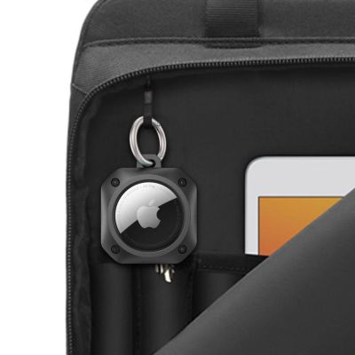 6. Tech-Protect Rough Pro Schutzhülle für Apple AirTag 1/2 mit Ring – Schwarz