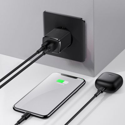 8. Baseus Compact Ladegerät 2x USB 10,5W schwarz (CCXJ010201)