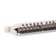 27. Hochdichtes Patchpanel 19 Zoll, 24x RJ45, LSA-Level, Cat. 6A, geschirmt, 0,5 HE, grau, Kabelführung