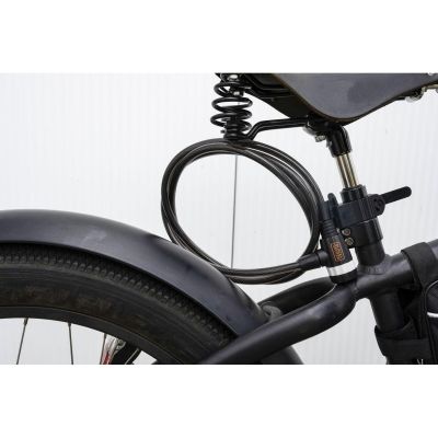 15. Fahrradschloss mit Kabelschloss 10x1800mm mit Griff Black+Decker
