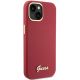 4. Guess Silikon Script Metal Logo & Frame Hülle für iPhone 15 – Rot