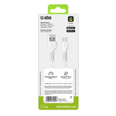 2. SBS TECABLEMICROC15W USB-A – USB-C-Kabel 1,5 m – Weiß