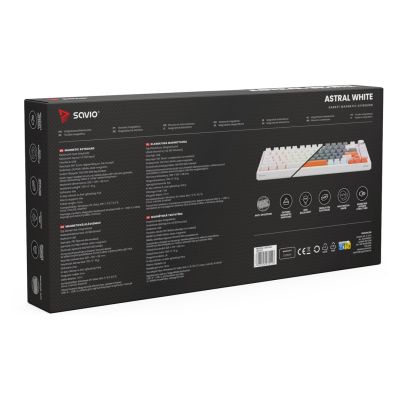 4. SAVIO MAGNETISCHE TASTATUR ASTRAL WHITE OUTEMU WHITE JADE RGB 3 TASTENKAPPEN FARBEN