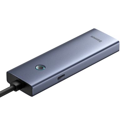 3. Baseus UltraJoy Series USB-A-Hub (4x USB-A 3.0, 1x USB-C, 5 V, 50 cm) – Grau