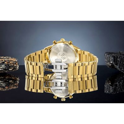 7. Giewont Herrenuhr Chronograph Saphir Gold Schwarz GW8510-B5