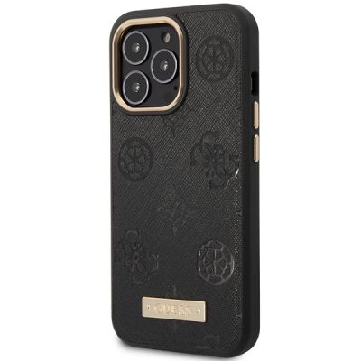 2. Guess GUHMP14LSAPSTK iPhone 14 Pro 6,1" schwarz/schwarzes Hardcase Peony Logo Plate MagSafe