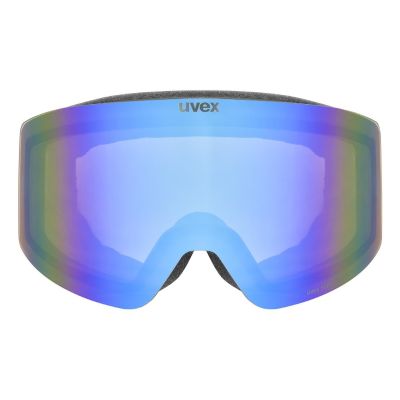 2. Uvex Skibrille provoqe FM für den Wintersport, Schwarz, Herren, Blau, sphärische Scheibe