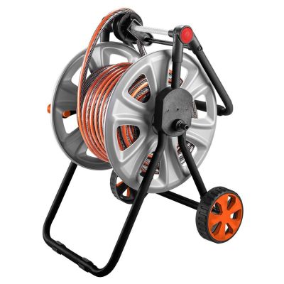3. Gartenschlauchwagen, Metall, bis zu 60 m 1/2"-Schlauch, mit Schlauchführung