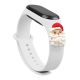 Strap Xmas für Xiaomi Mi Band 3 / 4 Weihnachts-Silikonarmband mit Weihnachtsmann - Weiß