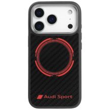 Audi RSQ Carbon Fiber Sport Red Circle MagSafe Case für iPhone 17 Pro - Schwarz