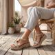 6. Beige Keilsandalen für Damen Artiker 58C0001