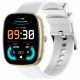 4. GRAVITY GT18-8 Damen-Smartwatch, beiges Silikonarmband + weißes Armband