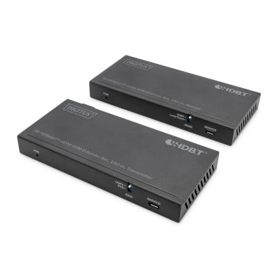 5. HDBaseT KVM-Extender-Kit, 150 m, 4K/60 Hz, USB 2.0, PoC, IR, Schwarz