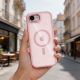 6. Tech-Protect Magmat MagSafe Hülle für iPhone 16e / 17e – Transparentes Rosa